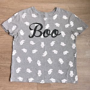 Modern Lux Women’s Halloween Gray Ghost T-shirt Size Small